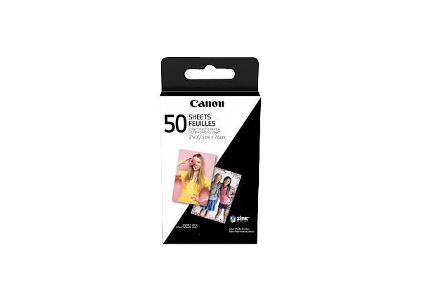 50-Piece Zoemini Zink Sticky-Backed Photo Paper Black